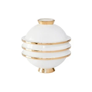 NEW Jonathan Adler Orbit Round Vase White/Gold - Picture 1 of 3