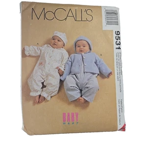 McCalls 9531 Sewing Pattern Infant  Top Romper Jacket Hat UNCUT - Picture 1 of 3