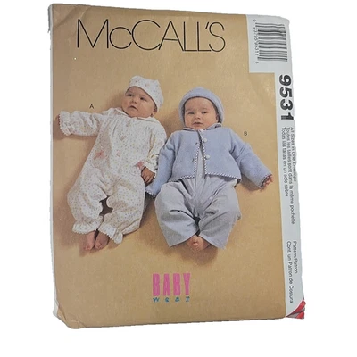 McCalls 9531 Sewing Pattern Infant  Top Romper Jacket Hat UNCUT - Image 1 of 3