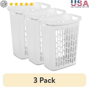 Rectangular Laundry Hamper Ventilated Design Space Saving W/ Carrying Handles US - Picture 1 of 13