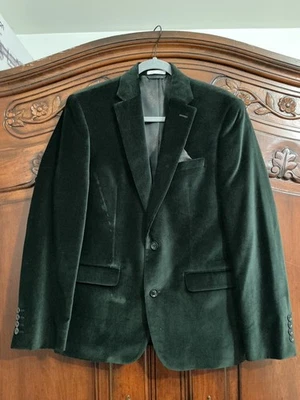 Abrigo Blazer Deportivo Bar lll Para Hombre Calce Ajustado Terciopelo Sólido Talla 38S Color Verde Oscuro Foto 1 de 4