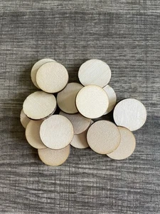 50 Laser Cut Craft Wood Pieces 1” Round Disk Circle Project Small Unfinished - Picture 1 of 2