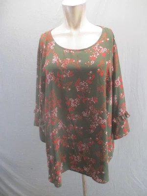 Motherhood Size 1X Womens Multicolor Floral Ruffle Comfort Maternity Tunic 815 - Image 1 of 4