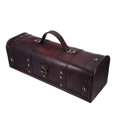 Retro Wooden Wine Box Household Packing Cases Decorative Carrier Foto 1 de 4
