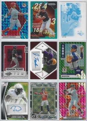 Lote de 9 tarjetas multideporte - refractores/numerados/paralelos/autos Foto 1 de 2