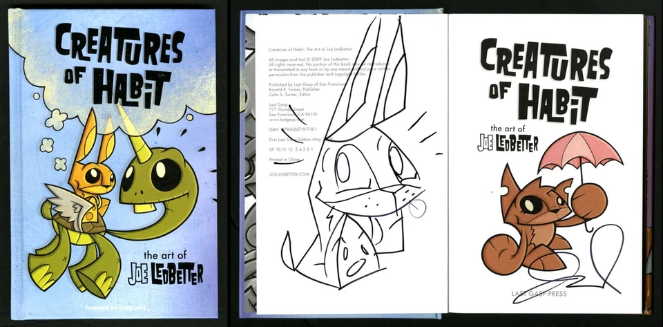 Joe Ledbetter SIGNED AUTOGRAPHED Creatures of Habit + SKETCH HC 1st Ed 1st Print - Image 1 of 4