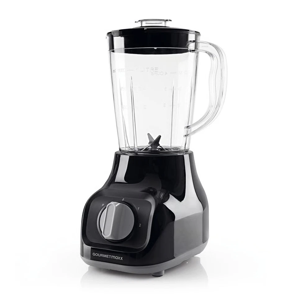 GourmetMAXX Standmixer 1L Shakes Smoothie Maker Pürierer Mixer Blender schwarz - Bild 1 von 4