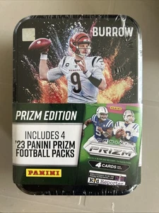 Lata Prizm Football 2023 sellada de fábrica para coleccionistas Joe Burrow Panini Prizm Tin - Imagen 1 de 1