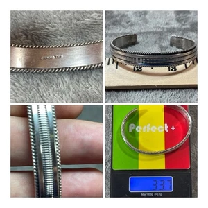 Bracciale vintage TAHE nativi americani argento sterling corda bobina - 7" 33,7 grammi - Foto 1 di 13