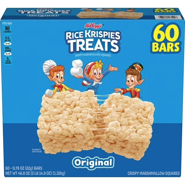 Kellogg's Original Rice Krispies Treats 46.8oz Crispy Marshmallow Squares 60bars