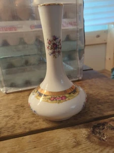 Limoges Pastaud Gold Trim Flowers Vase France 8 Inch - Picture 1 of 22