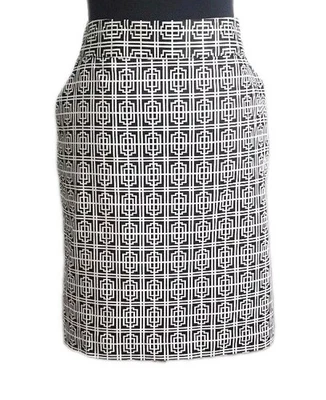  Vestido Alfred Sung Pure Falda Talla 14 Blanco y Negro Informal Algodón Línea A L XL Foto 1 de 4