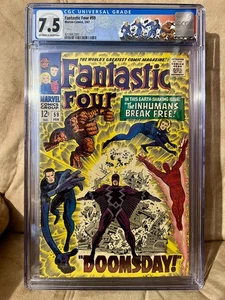 Fantastic Four #59 7.5 CGC The Inhumans Break Free, Doomsday! Individuelles Etikett - Bild 1 von 1
