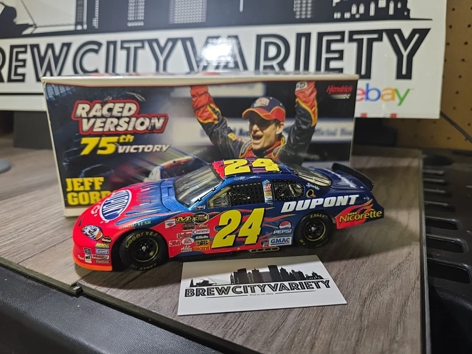 2005 Jeff Gordon Raced Version 75th Victory Diecast 1/24 With Coin - Image 1 of 4