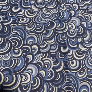 Blue Half Rounds Cotton Fabric Fat Quarter 18”x22” New - Picture 1 of 2