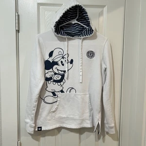 Disney Cruise Line Hooded Sweatshirt captain Mickey Mouse Graphic White size S  - Picture 1 of 7