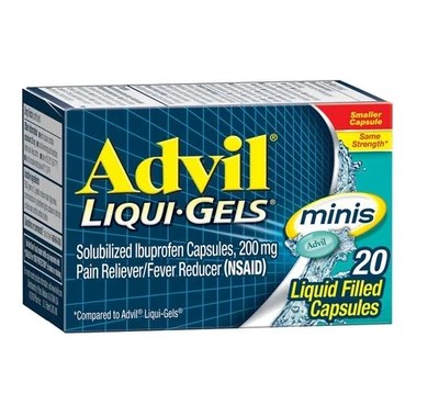 Advil Liqui-Gels Pain Headache Reliever, Fever Reducer 200mg, 20 Mini Capsules - Image 1 of 3