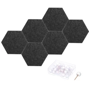 Felt Bulletin Board 12"x10" 6 Packs Self Adhesive Wall Pin Board Black - Picture 1 of 7