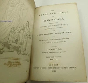 Antique The Plays & Poems Shakespeare Leather Book Vol 11 Julius Caesar Tyre &c - Picture 1 of 14