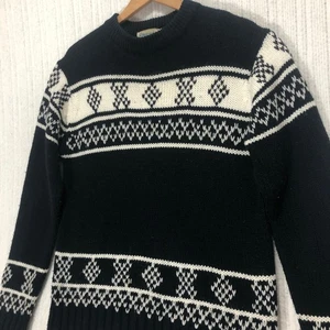Suéter Alexander's Fair Isle Jersey Tejido Cuello Redondo Estampado Negro Talla M - Imagen 1 de 6