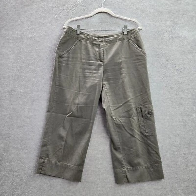 Pantalones de mujer Jill 6 Petite verde recortados pana carga pierna ancha Foto 1 de 4