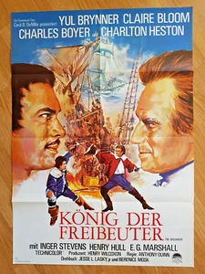 THE BUCCANEER scarso poster tedesco 1 foglio CHARLTON HESTON -Yul Brynner QUINN - Foto 1 di 1