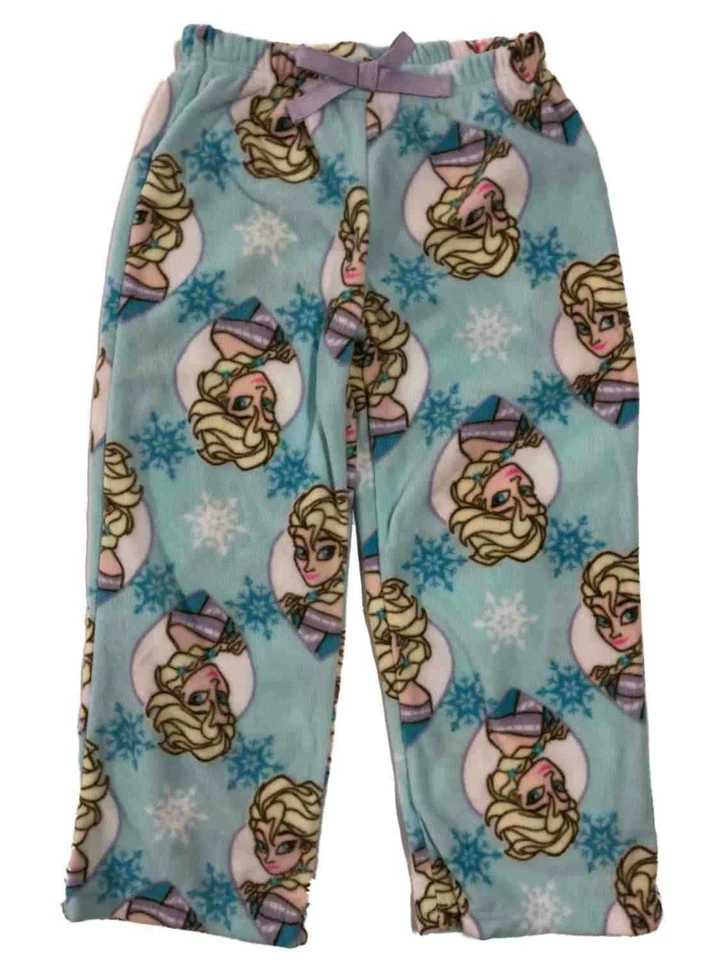 Disney Frozen Girls Blue Fleece Elsa Sleep & Lounge Pants Pajamas Bottoms - Image 1 of 1