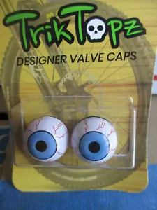 RAT FINK EYE-BALL BLUE HARLEY CHOPPER Custom RAT ROD VALVE STEM CAPS SET 2 - Foto 1 di 4