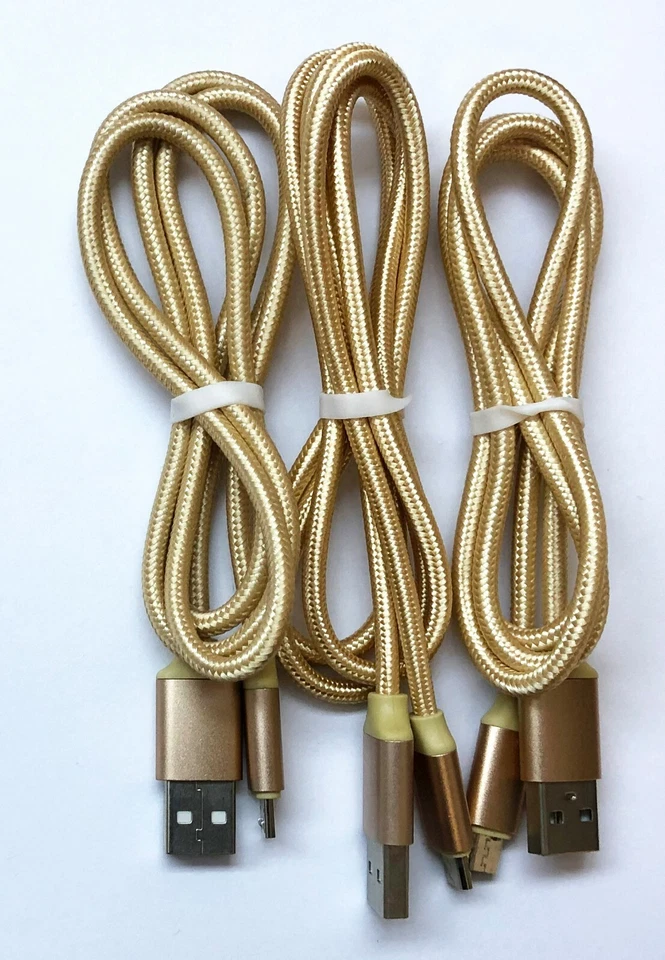 3x Pack Micro USB Charger Fast Charging Cable Cord For Samsung Android Phone  - Image 1 of 1