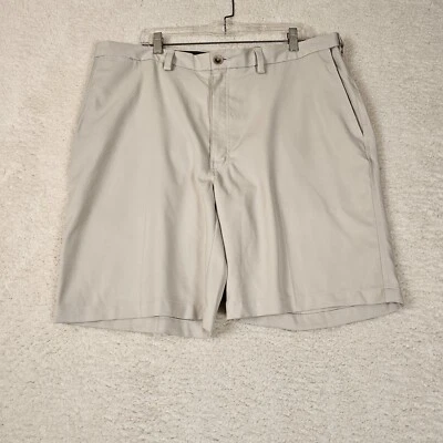 Haggar 短裤男式 40 码酷 18 专业卡其色棕褐色可调腰高尔夫 Dadnorm — 第 1/4 张图片