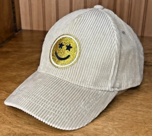 Wonder Nation Girls Corduroy w/Metallic Smiley Face Adjustable Baseball Hat Cap - Picture 1 of 7
