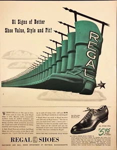1942 Regal Shoes Value Style Fit Whitman MA Vintage Print Ad - Picture 1 of 6