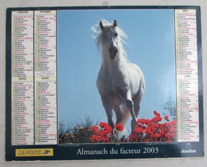 Almanach du facteur 2003 Cheval blanc & coquelicots & Jument avec son poulain - Imagen 1 de 2