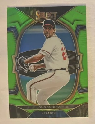 2023 Panini Select - Concourse Neon Green Prizm #74 John Smoltz /75 - Image 1 of 3