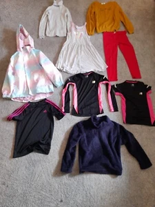 Girls Clothes Age 8-10 Bundle x9 Coat Tops Dress Etc Good Used Condition - Picture 1 of 19