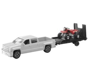 NIB NEW-RAY CHEVY TRUCK & TRAILER w/ RED ATV 1:43 SCALE DIECAST TOY SET