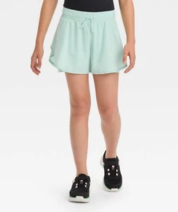 NWT~ All in Motion sz XXL 16-18 Girls Mint High Rise 2 in 1 Gym Shorts Lined A41 - Picture 1 of 3