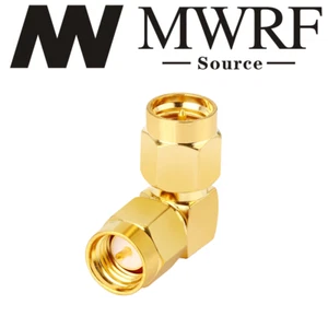SMA Male to SMA Male RIGHT Angle RF connector Adapter Fast Shipping - Afbeelding 1 van 1