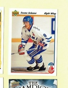 1991-92 Upper Deck Hockey Card Winnipeg Jets Rookie #21 Teemu Selanne