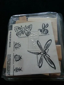 Stampin' Up! 6 pc. UNMOUNTED~ Rubber Stamp Set~BUNCH 'o BUGS ~2000 - Imagen 1 de 3