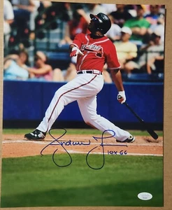 Andrew Jones Atlanta Braves Yankees Autographed 11x14 INSC JSA - Picture 1 of 2