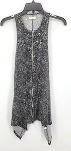 Silence and Noise Dress Womens Small Black Print Sleeveless Zip Up Asymmetric - Picture 1 of 7