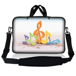 10 Inch Tablet Laptop Sleeve Bag Carry Case Pouch w/ Shoulder Strap, Music Notes - Picture 1 of 3