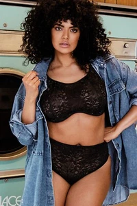 Elomi ~ Kelsey Black Lace Bralette Underwire Bra - Picture 1 of 5
