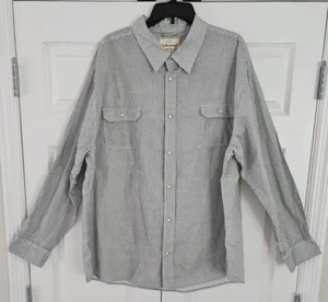 Original Weatherproof Vintage Pearl Snap Mens L/S Shirt Size 2X White Black NWT - Picture 1 of 10
