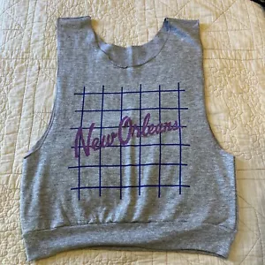Vintage 80er New Orleans Jersey Strick Muskel Gym Shirt Training Zumba Aerobic Tanz - Bild 1 von 4