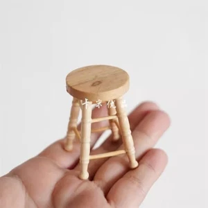 AirAds Puppenhaus Möbel Maßstab 1:12 Miniatur Eichenholz Barhocker # - Bild 1 von 6