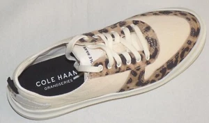 COLE HAAN Animal Print Leopard Casual Sneakers Shoes Canvas Natural/Leo Size 5 6 - Picture 1 of 8