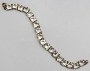 1930s Art Deco Era Round Cut Crystal French Paste Riviere Bracelet - Picture 1 of 9