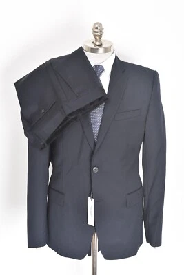 NWT VERSACE COLLECTION Navy Herringbone Wool Suit 40 R (EU 50) Drop 6 Fits 38 - Image 1 of 4